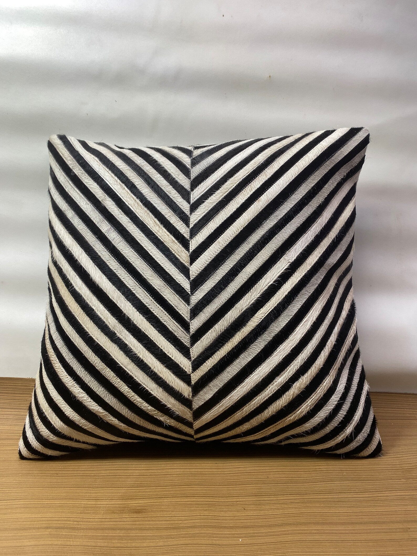 Handmade Cowhide Pillow Cover: Natural Hair On Leather Cushion