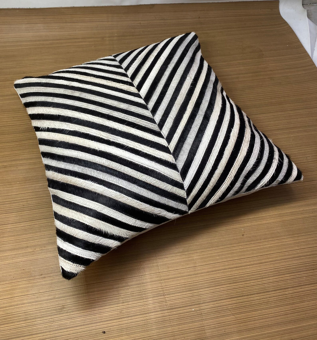 Handmade Cowhide Pillow Cover: Natural Hair On Leather Cushion