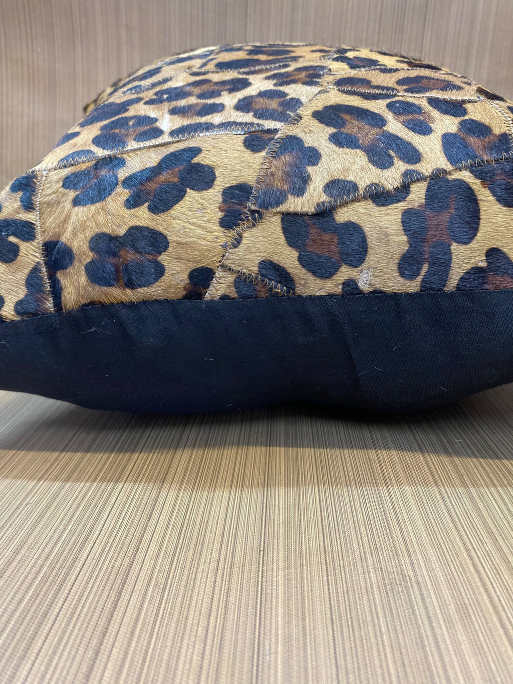Leopard Print Cowhide Pillow Cover: Handmade Patchwork Cushion