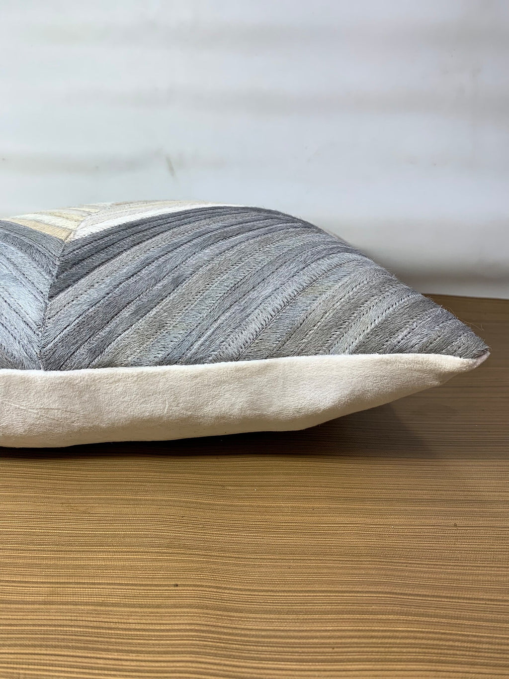 Handmade Cowhide Pillow Cover: Hair On Leather, Patchwork Design