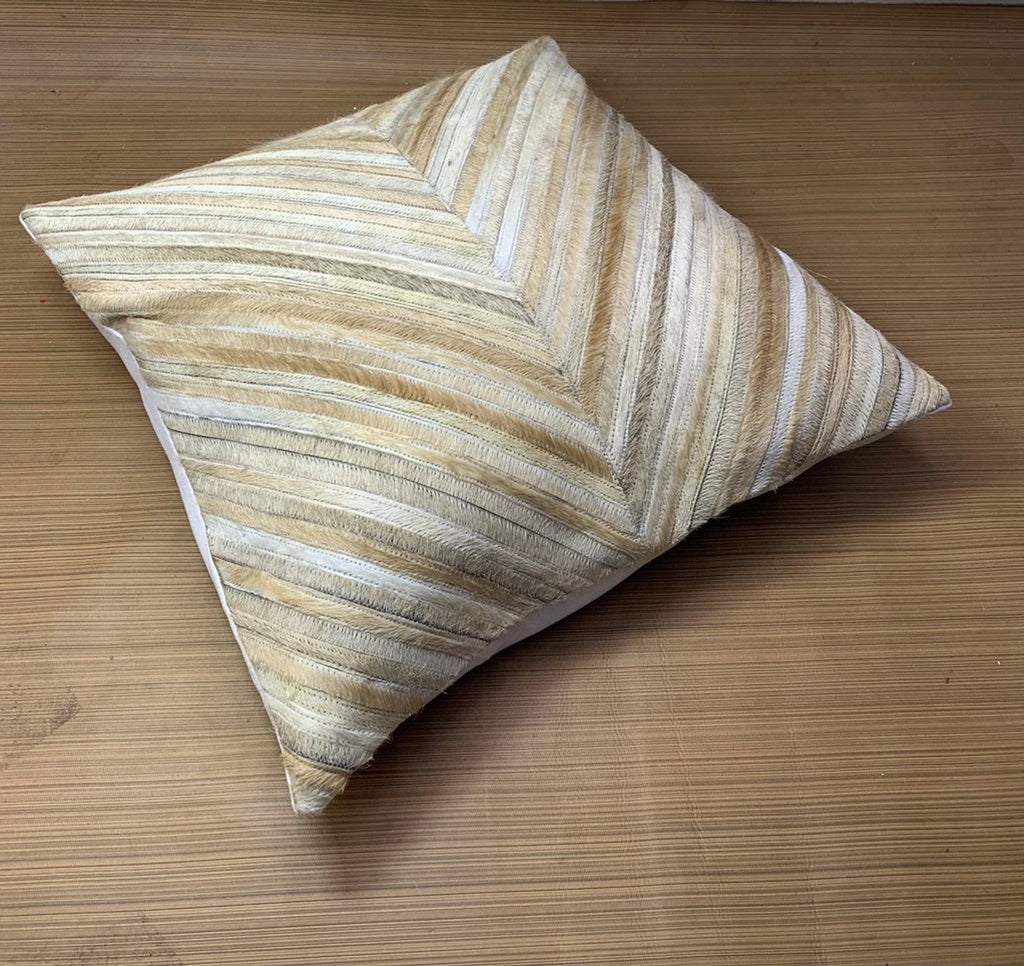 Natural Cowhide Pillow Cover: Handmade Hair On Leather Cushion