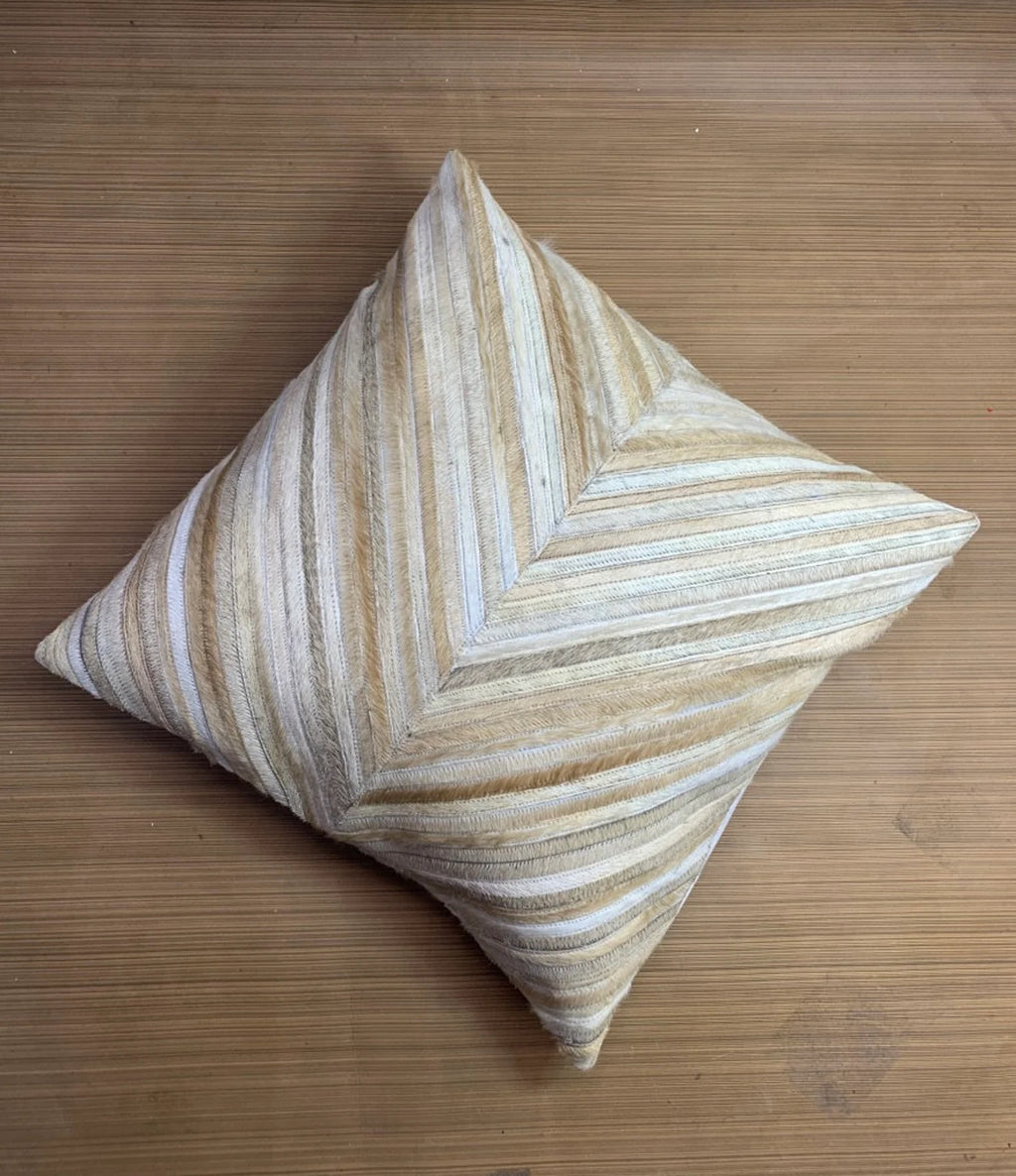 Natural Cowhide Pillow Cover: Handmade Hair On Leather Cushion