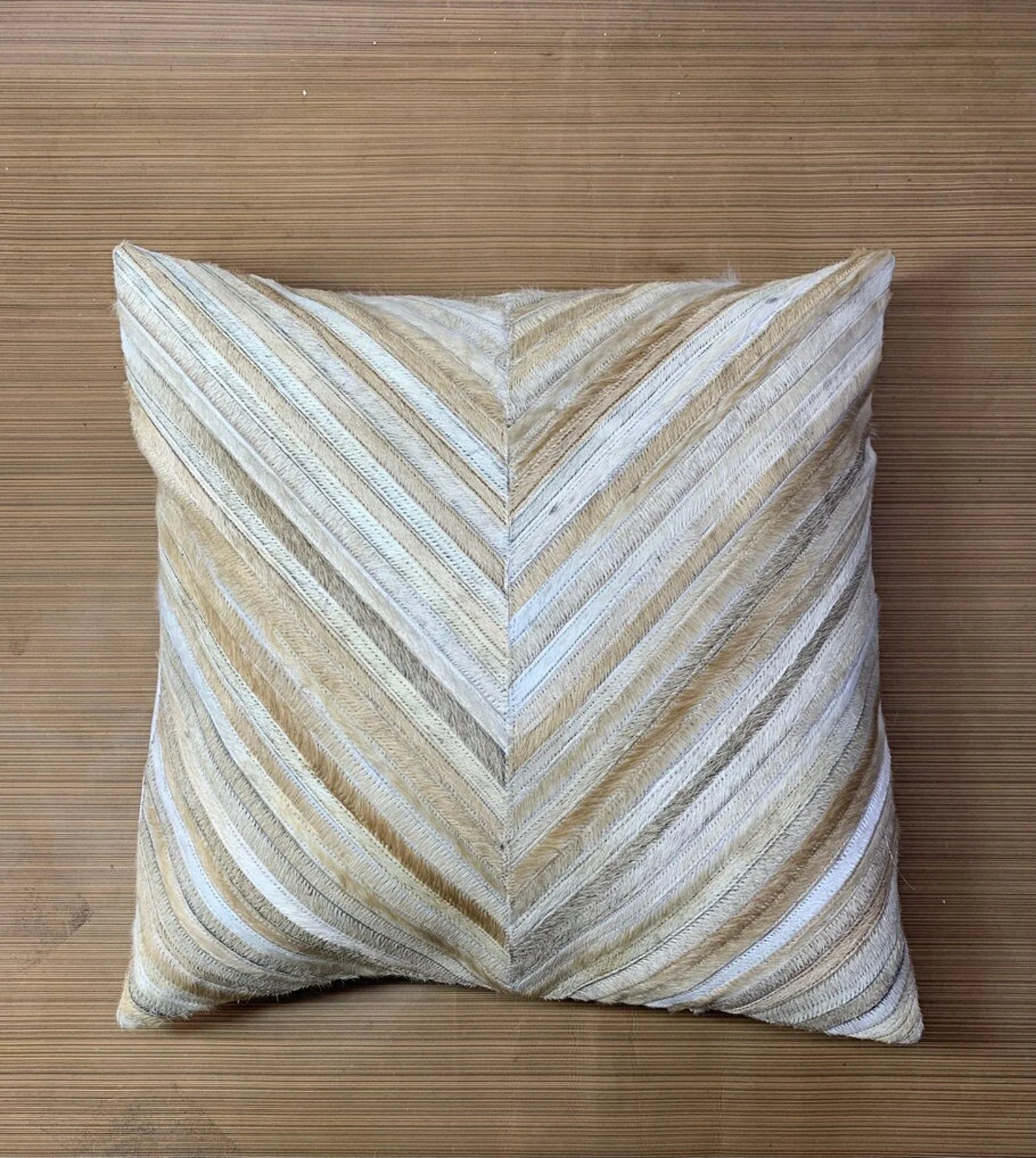 Natural Cowhide Pillow Cover: Handmade Hair On Leather Cushion
