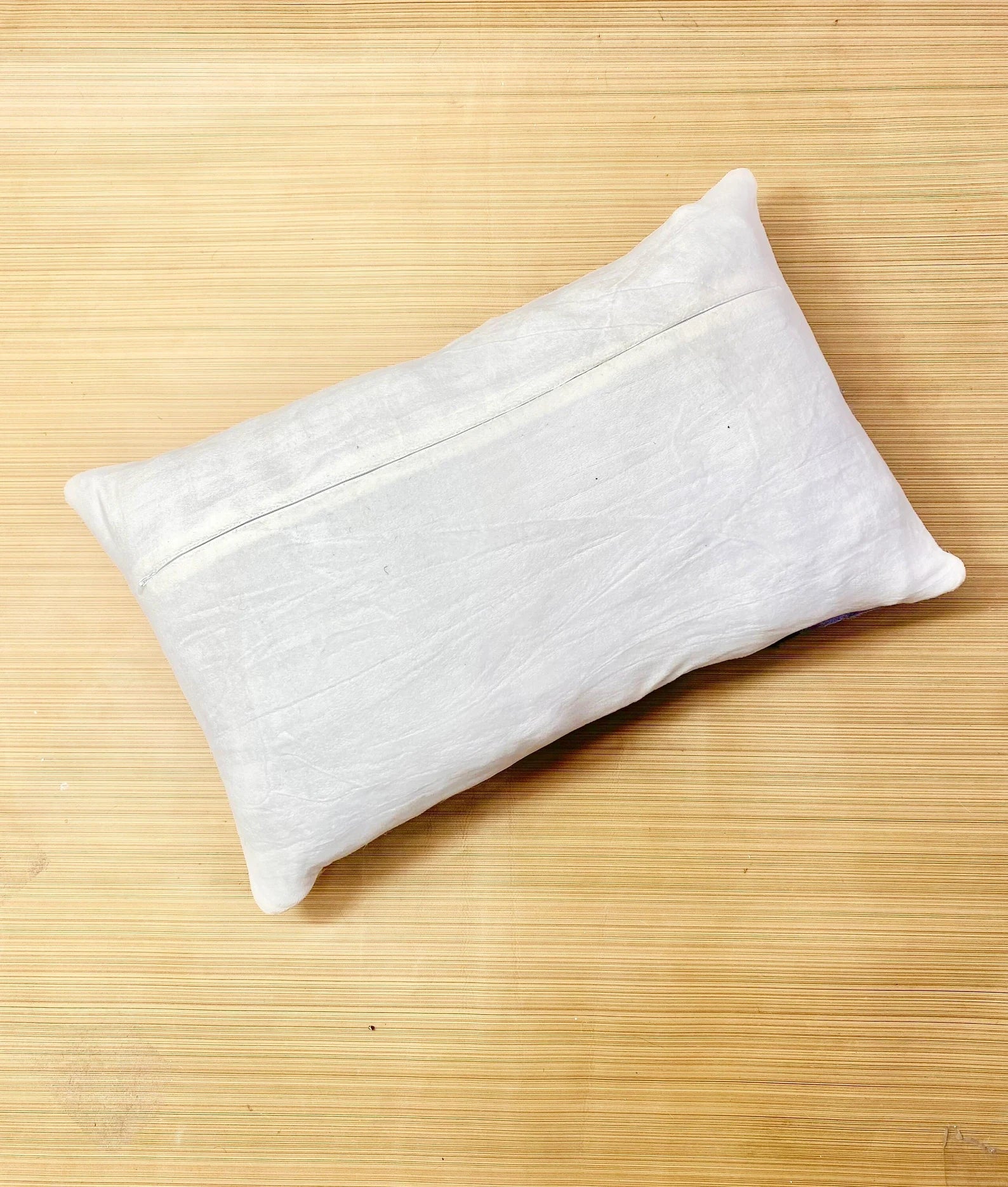 Handmade Cowhide Lumbar Pillow Cover: Geometric Patchwork Leather