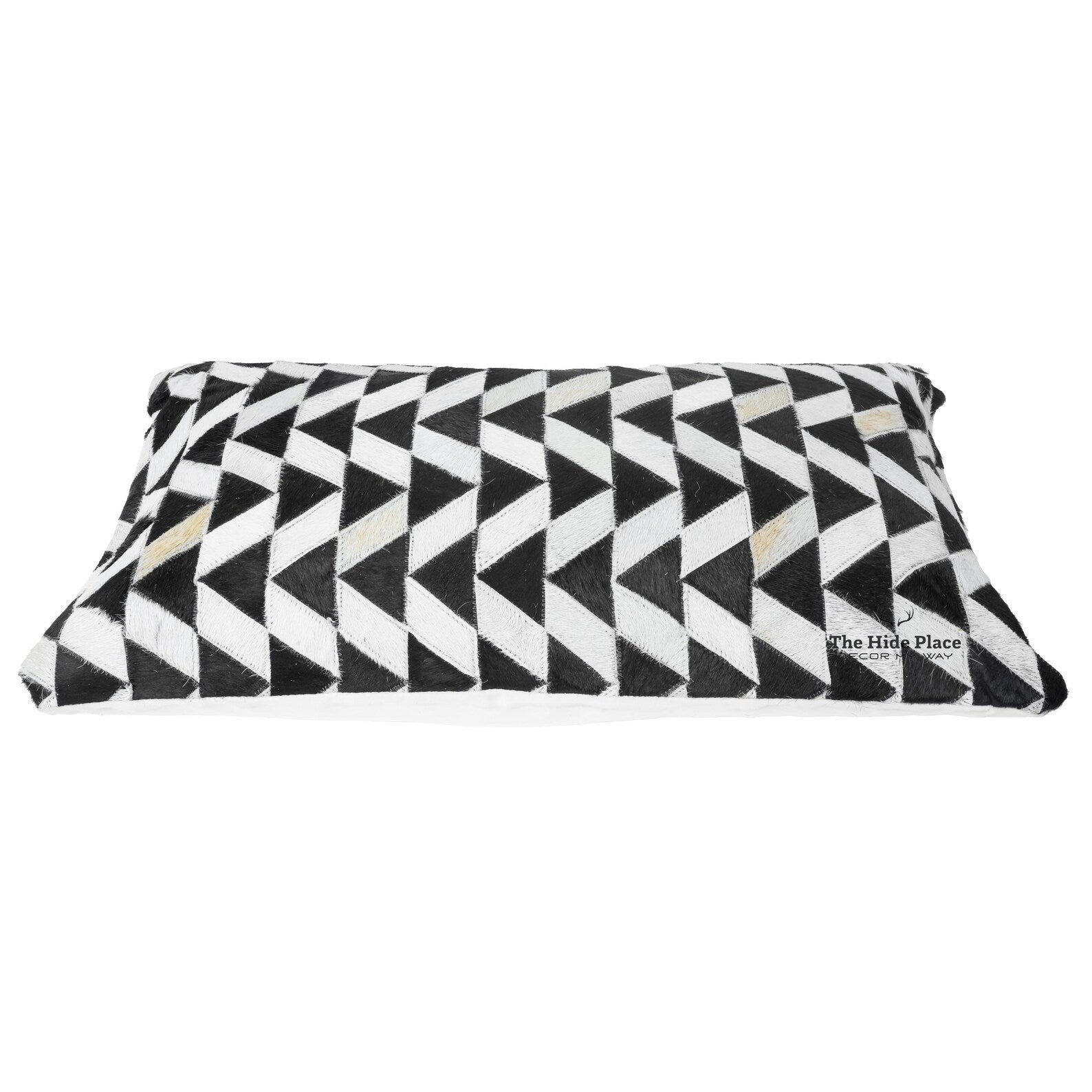 Cowhide Lumbar Pillow Cover: Black & White Hair-on-Hide Leather, 12x20/14x24