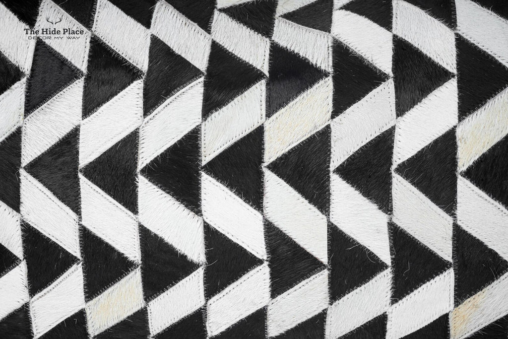 Cowhide Lumbar Pillow Cover: Black & White Hair-on-Hide Leather, 12x20/14x24